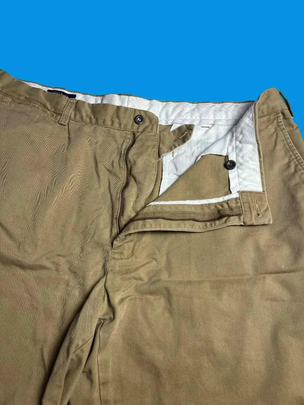 Polo Ralph Lauren Mens Classic Fit Khaki Chino Shorts 40T 100% Cotton Tall Long